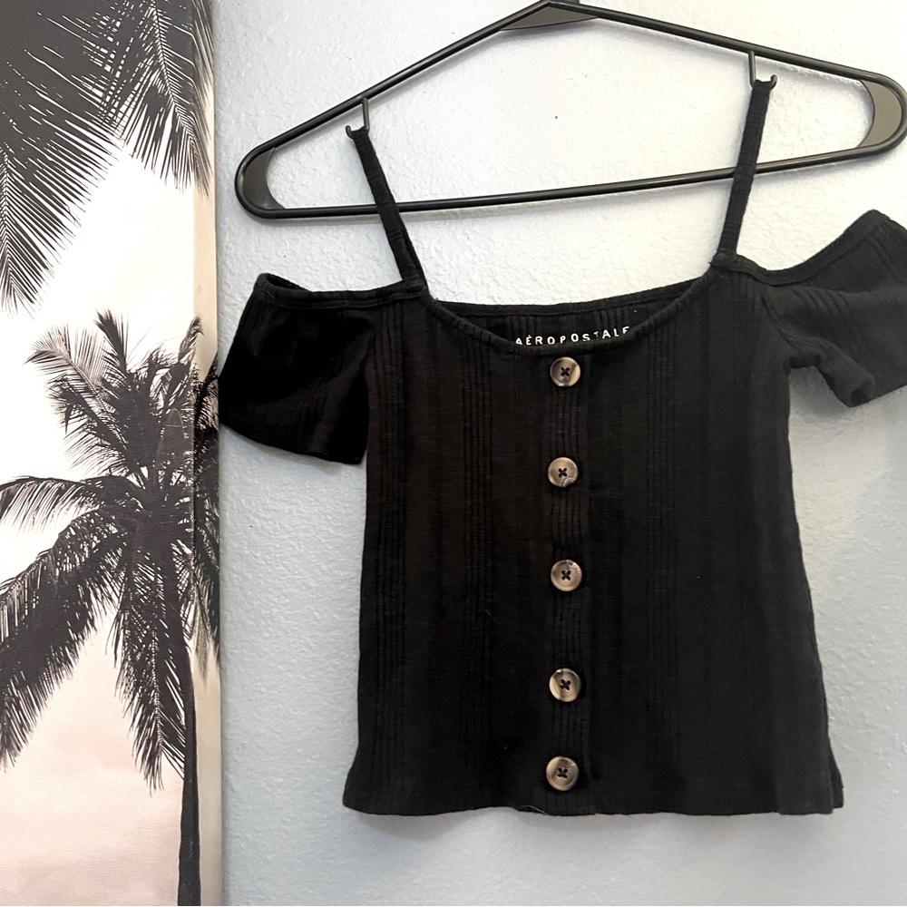 Black Aero Cold Shoulder Tank Top